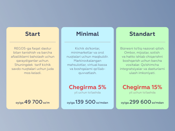 REGOS xizmatlari va dasturiy ta’minotining yangi tariflari – sizning  biznesingiz uchun yaxshilangan imkoniyatlar!